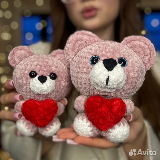 Романтичный Вязаный мишка на заказ ручная работа