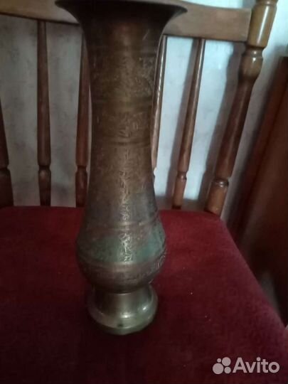 Ваза Индия латунь. Рог бокалы