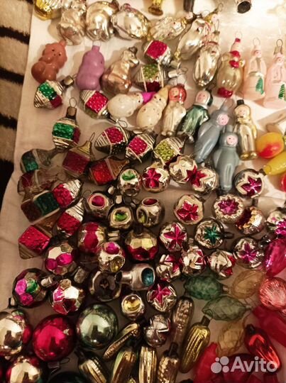 Елочные игрушки СССР на мини елку