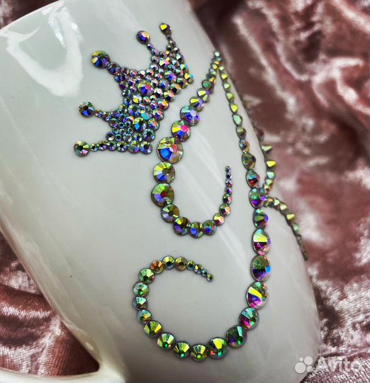 Инкрустация кружек, бокалов с инициалами