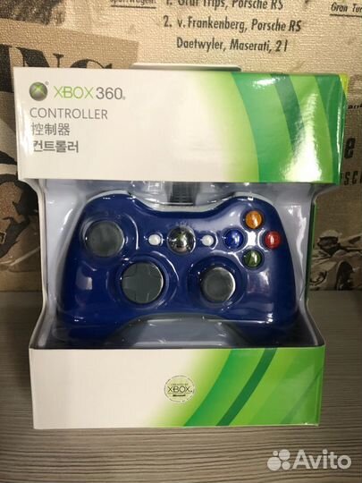 Новый Синий Проводной Геймпад для X-Box 360