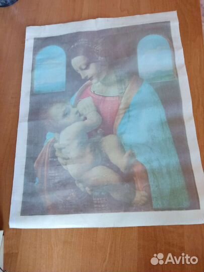 Холст без подрамника картина Мадонна с младенцем