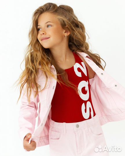 Джинсовый костюм для девочки 128