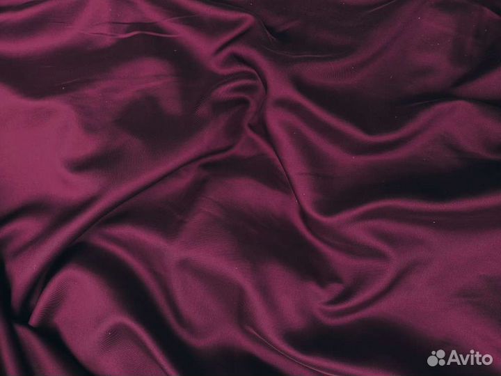 Ткань однотонная сатен бордовый Винный
