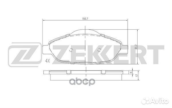 Колодки торм. диск. передн. Peugeot 3008 09- P