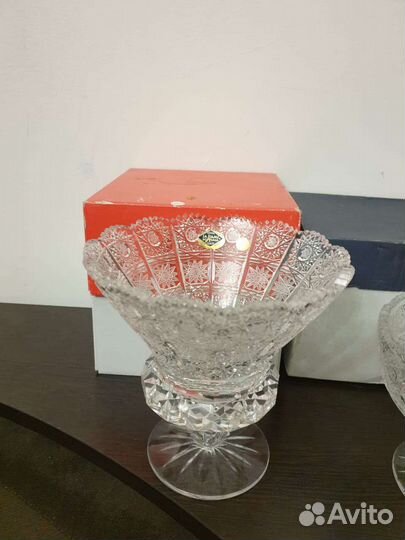Хрустальная конфетница. Новая. Чехия