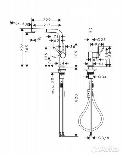 Смеситель Hansgrohe Talis M54 72808800 новый