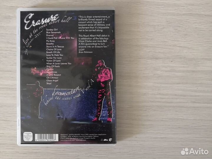 Продам оригинальный DVD Erasure