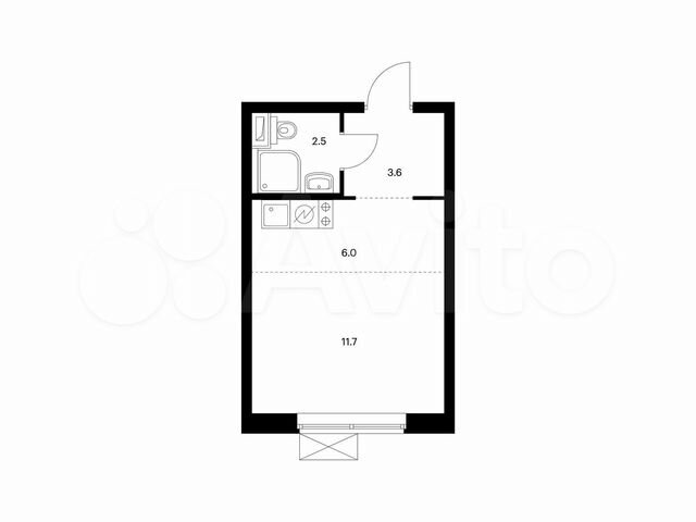 Квартира-студия, 23,8 м², 19/33 эт.