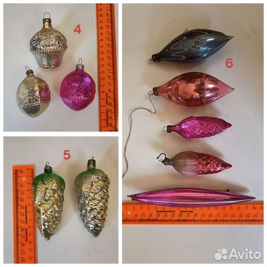 Елочные игрушки СССР, стекло