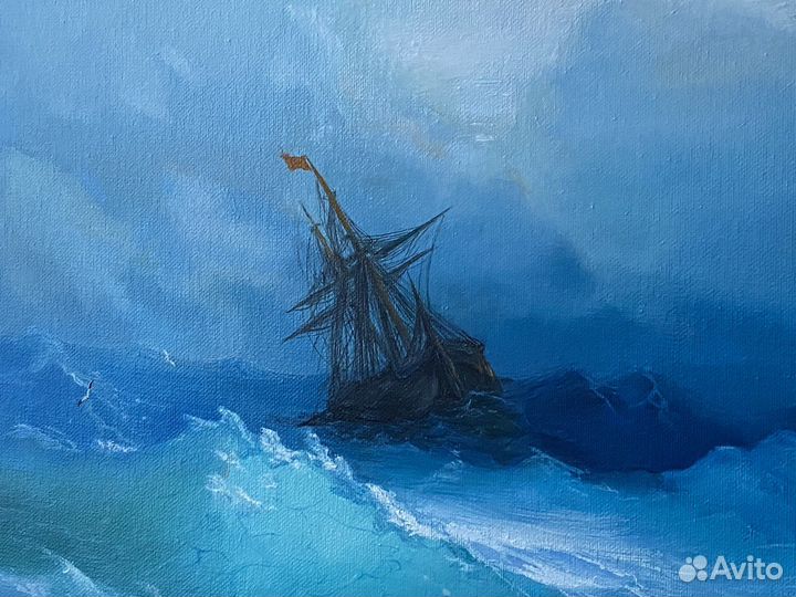 Картина копия айвазовский судно посреди шторма