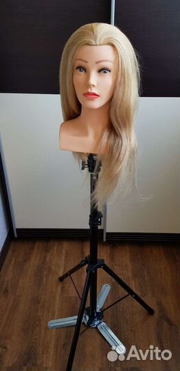 Голова манекен с натуральными волосами