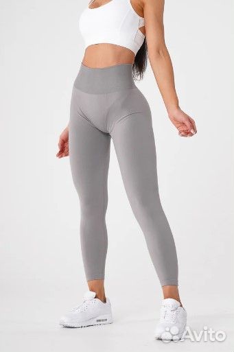 Light Grey Solid Seamless Leggings nvgtn