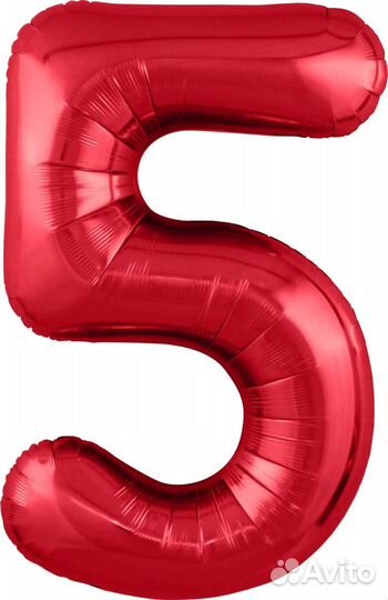 Шар (40''/102 см) Цифры Slim Красные Agura