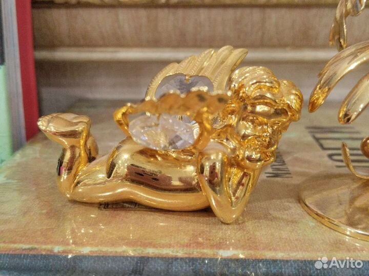 Фигурка металлическая с кристаллом swarovski ангел