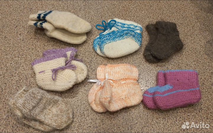 Шерстяные носки и пинетки детские