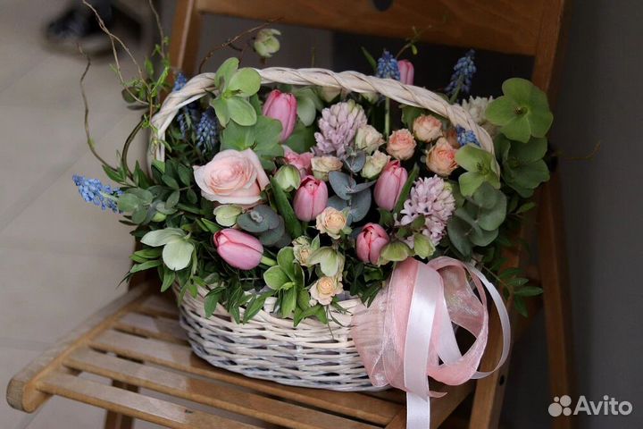 Цветы в корзине 