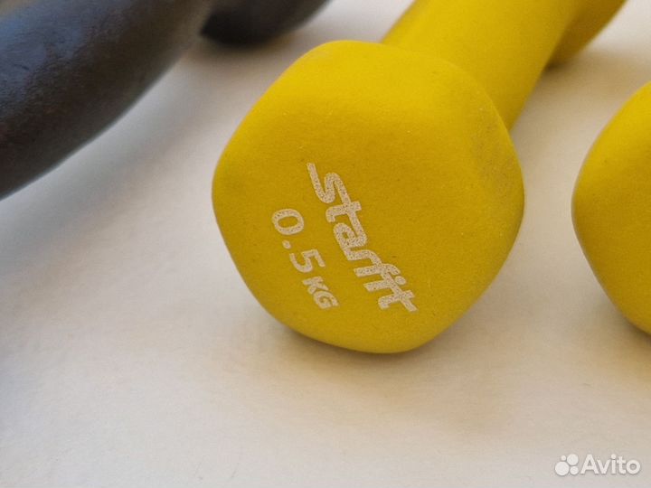 Гантели СССР 5кг 1кг, гантели Starfit 0.5кг