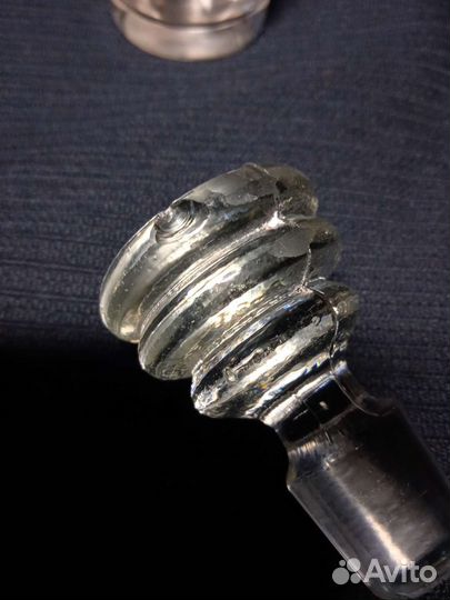 Графин штоф и рюмки. Обсыпное стекло