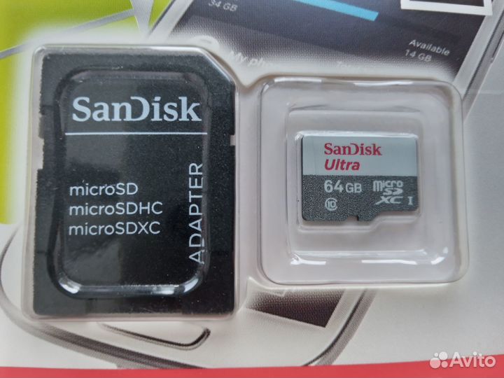 Новая 64GB SanDisk Ultra Micro Sdxc карта памяти