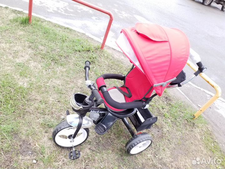 Коляска-велосипед красный новый, собран