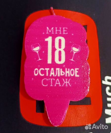 Свеча для торта день рождение с надписью