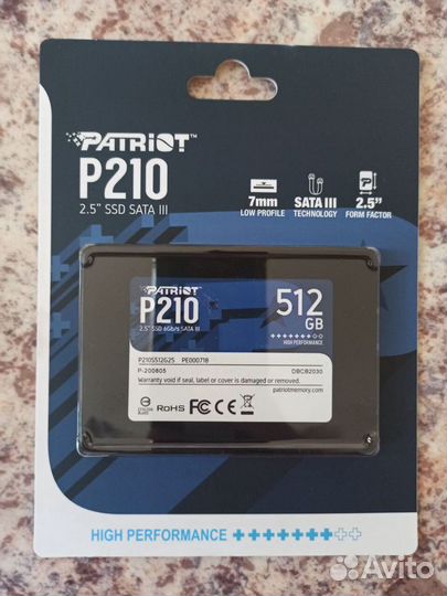 SSD Patriot P210 512Gb (P210S512G25)