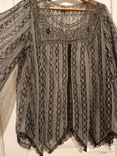 Блузка вязаная крючком хб ажурная размер 50-60