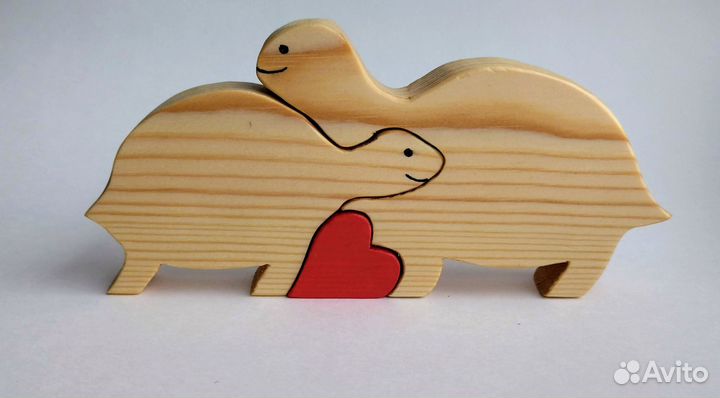 Деревянные фигурки, пазл, черепахи, подарок