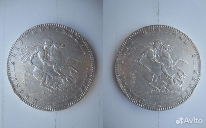 Великобритания 1 крона 1820 года Георг III Серебро