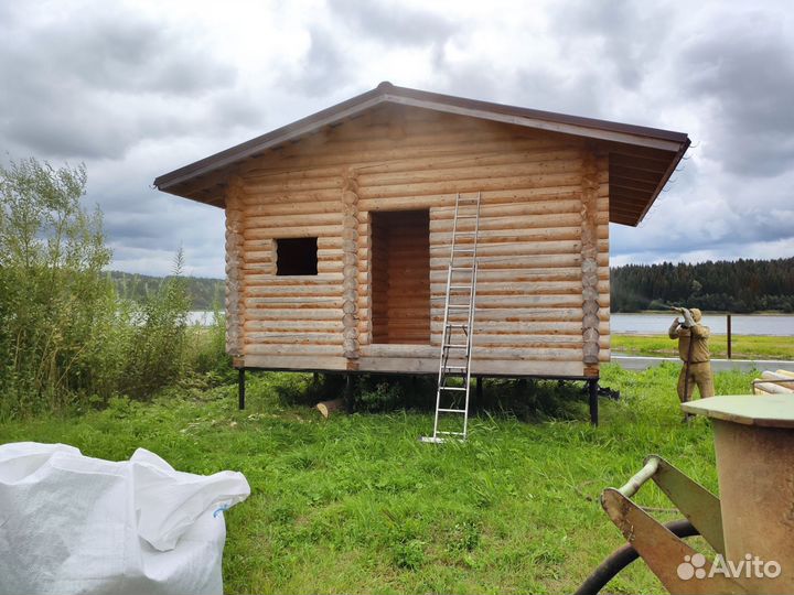 Шлифовка сруба,пескоструйная обработка, покраска