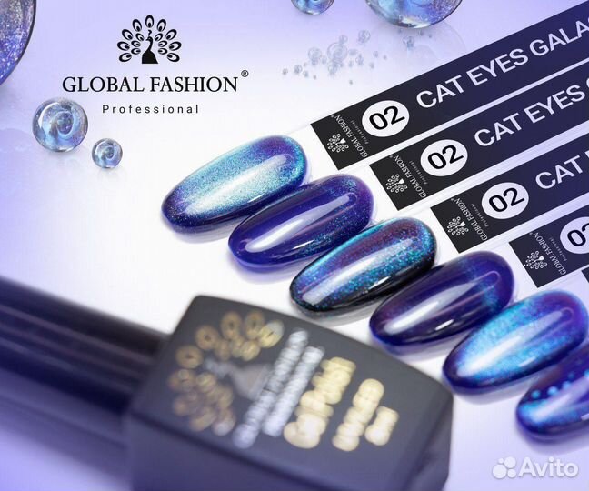 Гель лак кошачий глаз 24D Global Fashion