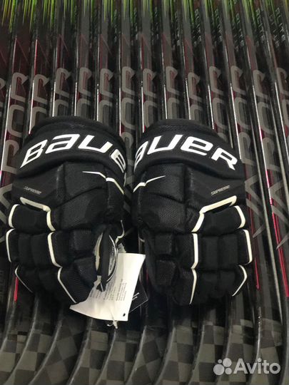 Краги Bauer Ultrasonic 10 черные с белой полоской