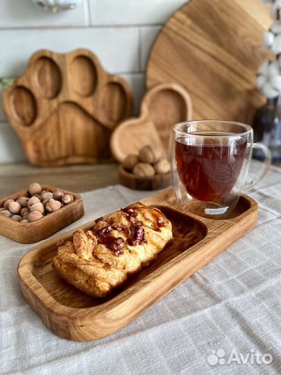 Менажницы и тарелки из дуба