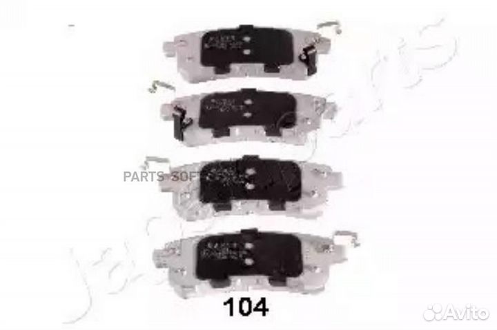 Japanparts PP104AF Колодки тормозные дисковые задн