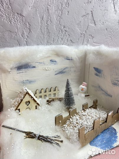 Новогодняя поделка зимняя в детский сад/школу