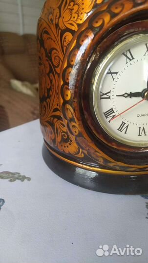 Часы каминные в стиле хохлома