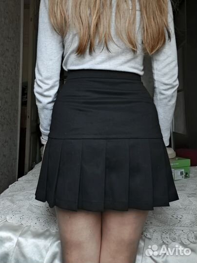 Мини юбка со складками
