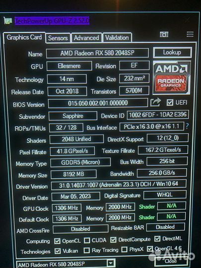 Sapphire rx 580 nitro 8gb новый(рефаб)