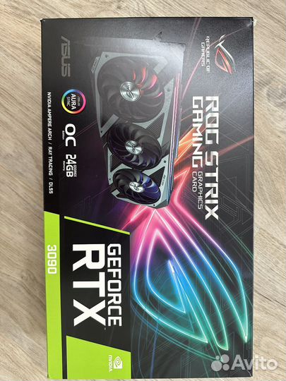 Видеокарта Asus rog rtx3090OC24GB+водоблок от ekwb