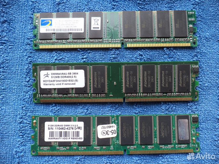 DDR2 512MB/1GB, DDR 256MB/512MB и др