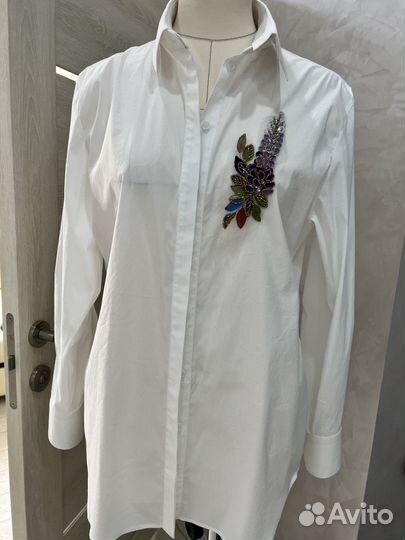 Блузка белая zara новая вышивка люневиль