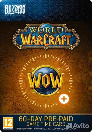 World Of Warcraft 60 дней таймкарта RU/EU/US