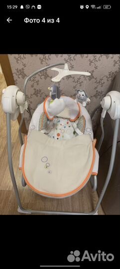 Детские электронные качели шезлонг