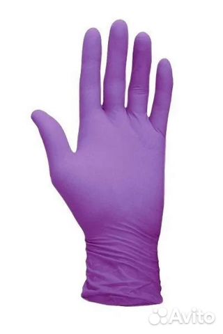 Перчатки нитриловые сиренев, р. Xs, S, M (100 шт)