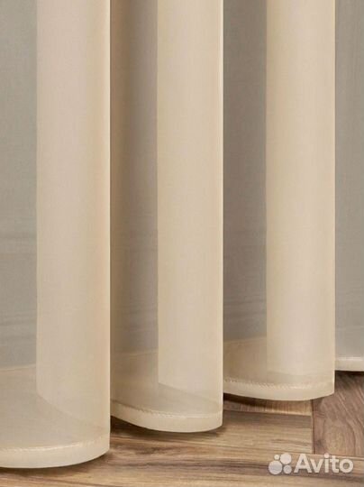 Тюль вуаль св.бежевая, 2 полотна