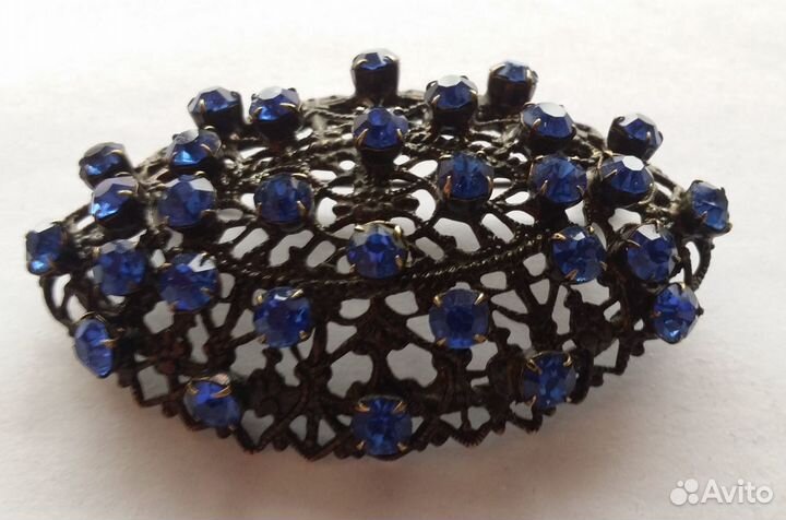 Брошь с синими камнями, винтаж, редкая