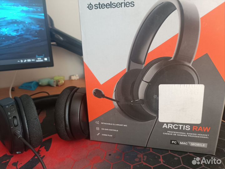 Наушники с микрофоном steelseries raw