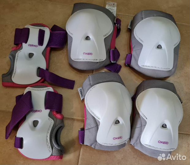 Шлем oxelo 52-54р + защита на 6-9лет