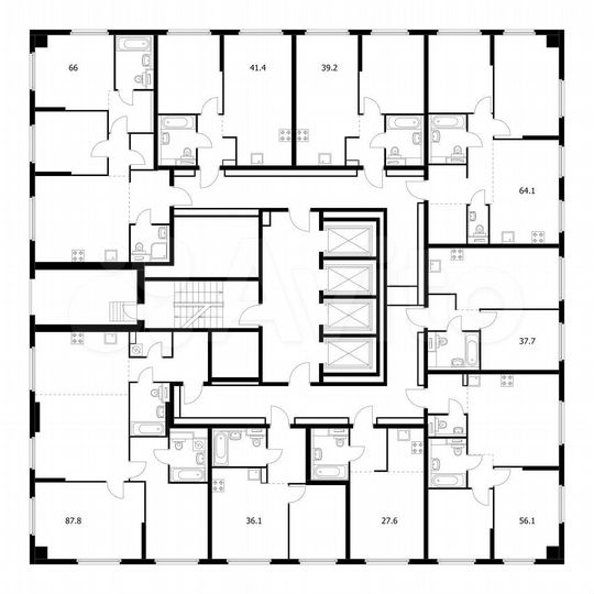 2-к. квартира, 66 м², 22/32 эт.